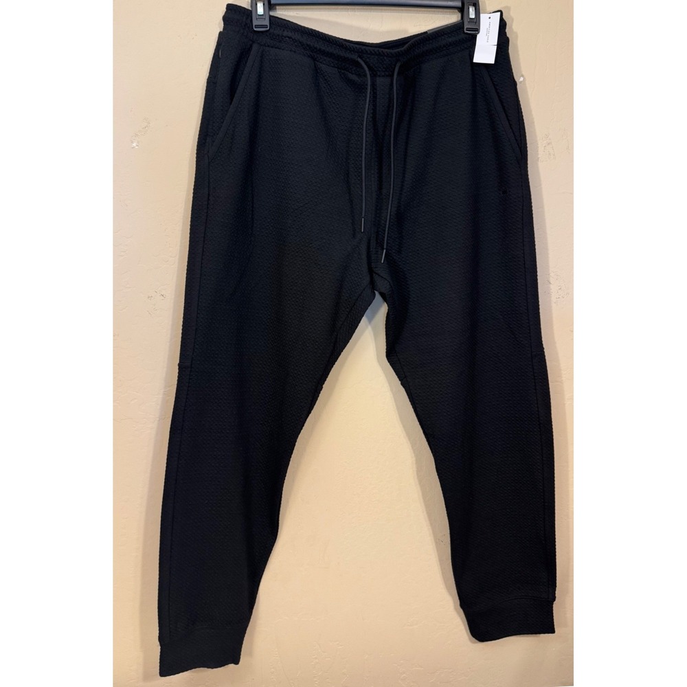 American Eagle Jogger Men XL Black 24/7 Textured WaffleKnit Activewear Pants NEW